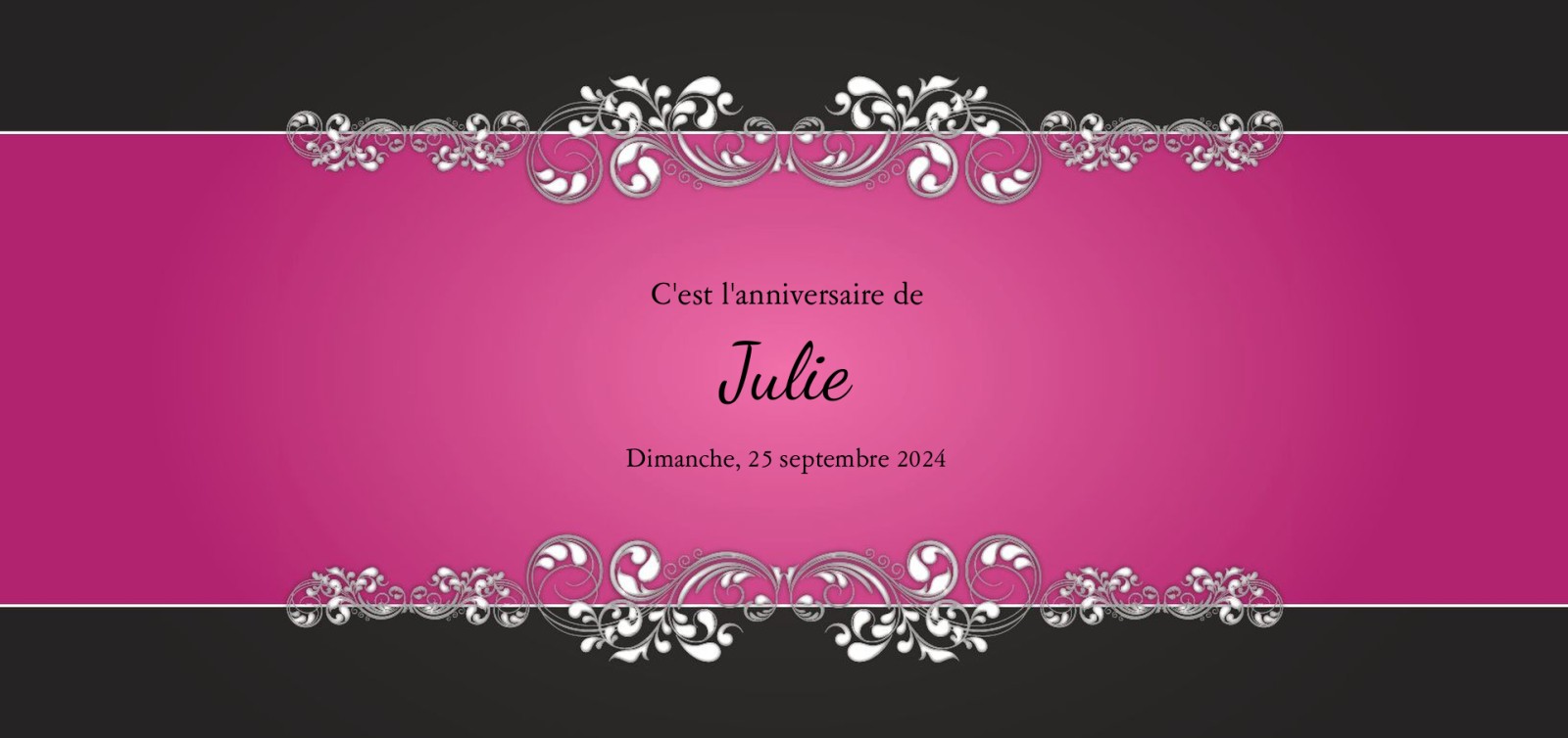 Carte d�invitation anniversaire Arabesques élégantes