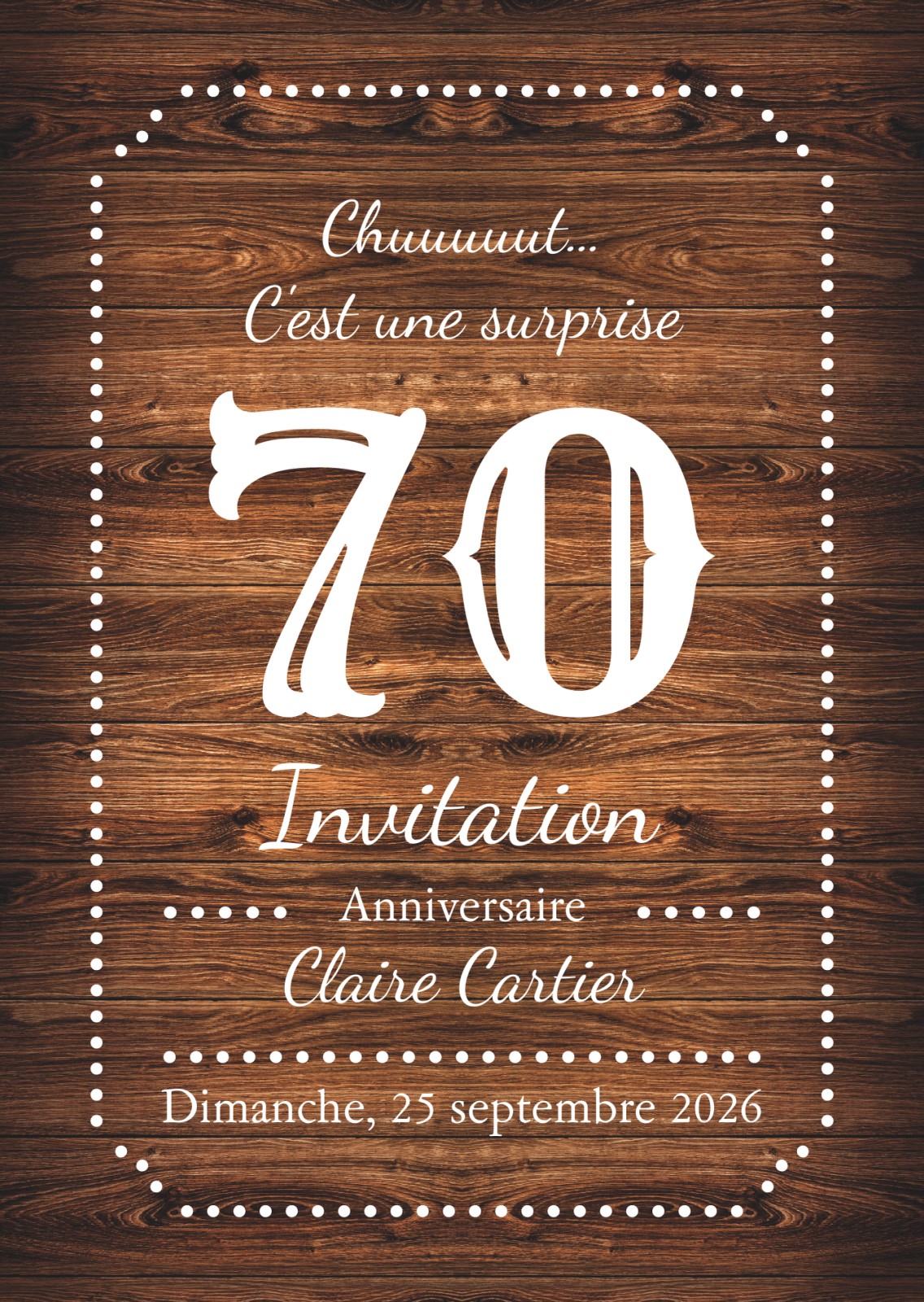 Carte D'invitation Anniversaire Bois Vieilli - Invitations D