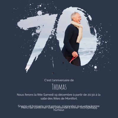 Carte D Invitation Anniversaire Touche 70 Ans Pour Homme Carte D Invitation Anniversaire