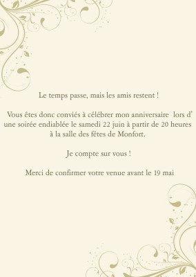 Carte D Invitation Anniversaire Fleurs Elegantes Invitations Anniversaire Bordure Optimalprint