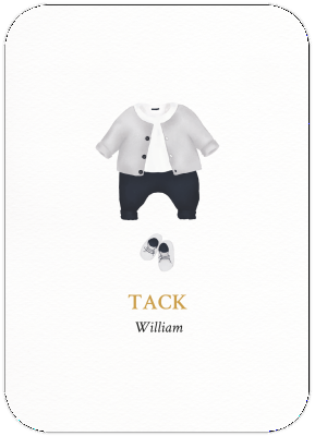 - Tackkort nyfödda barn