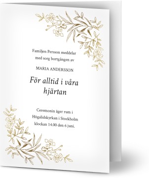 - Inbjudningskort till begravning