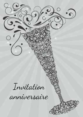 Carte D Invitation Anniversaire Verres Festifs Invitations Anniversaire Bordure Optimalprint