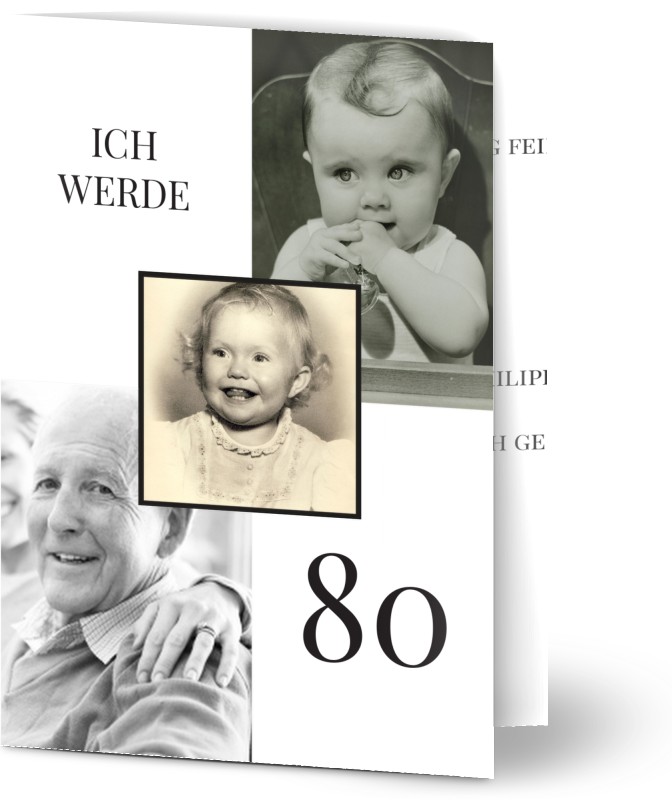 Einladungskarten zum 80. Geburtstag gestalten Optimalprint