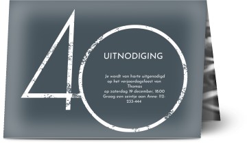 Uitnodigingen voor verjaardag - Verjaardagsuitnodigingen 40 op | Optimalprint