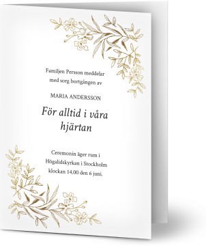- Inbjudningskort till begravning