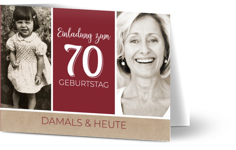 Einladungskarten zum 70. Geburtstag gestalten | Optimalprint