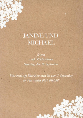 Goldene Hochzeitseinladungen Optimalprint 
