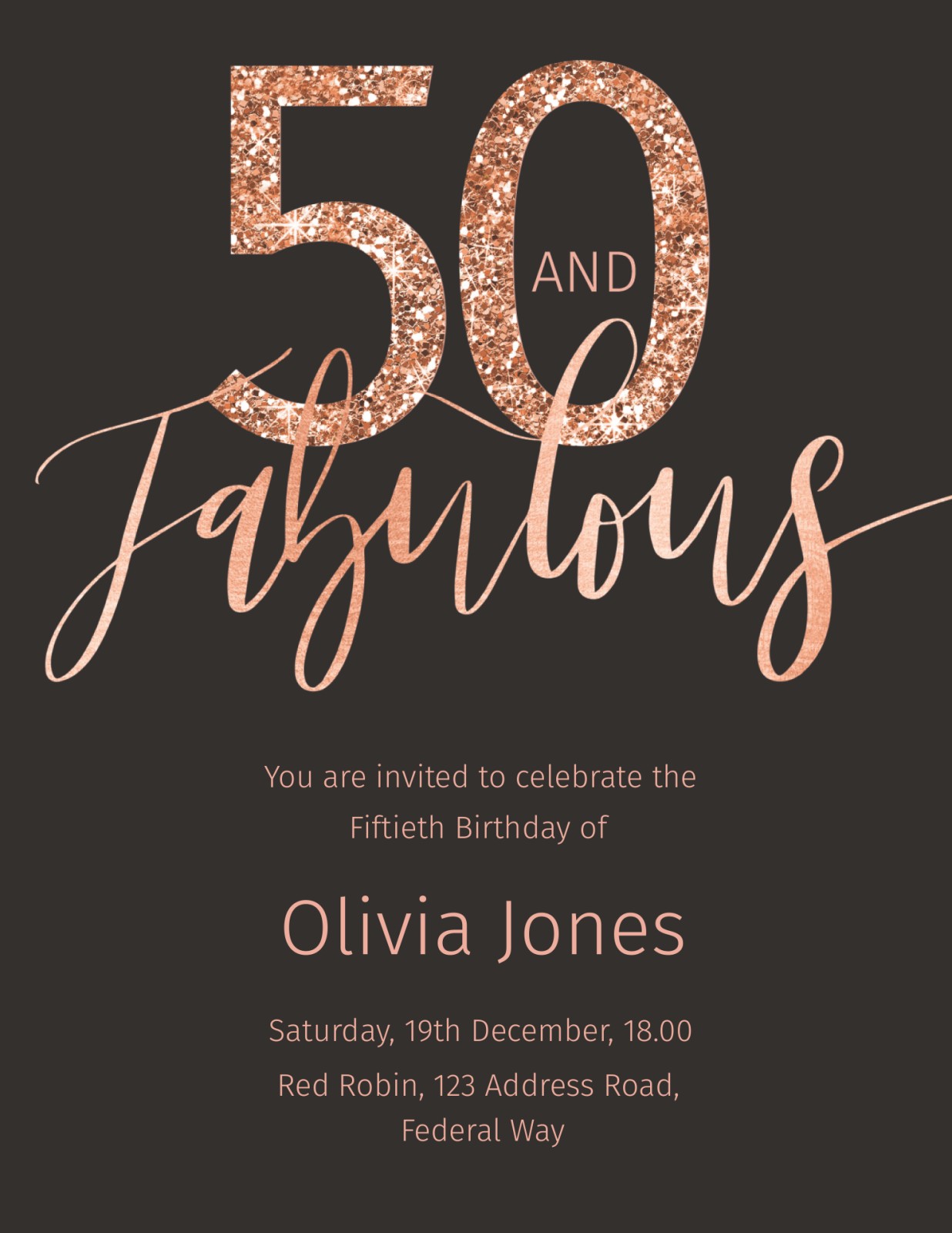 Personalized 50th Birthday Invitations Optimalprint