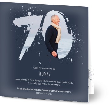 Carte D Invitation Anniversaire Touche 70 Ans Pour Homme Invitations D Anniversaire 70 Personnalisees Optimalprint