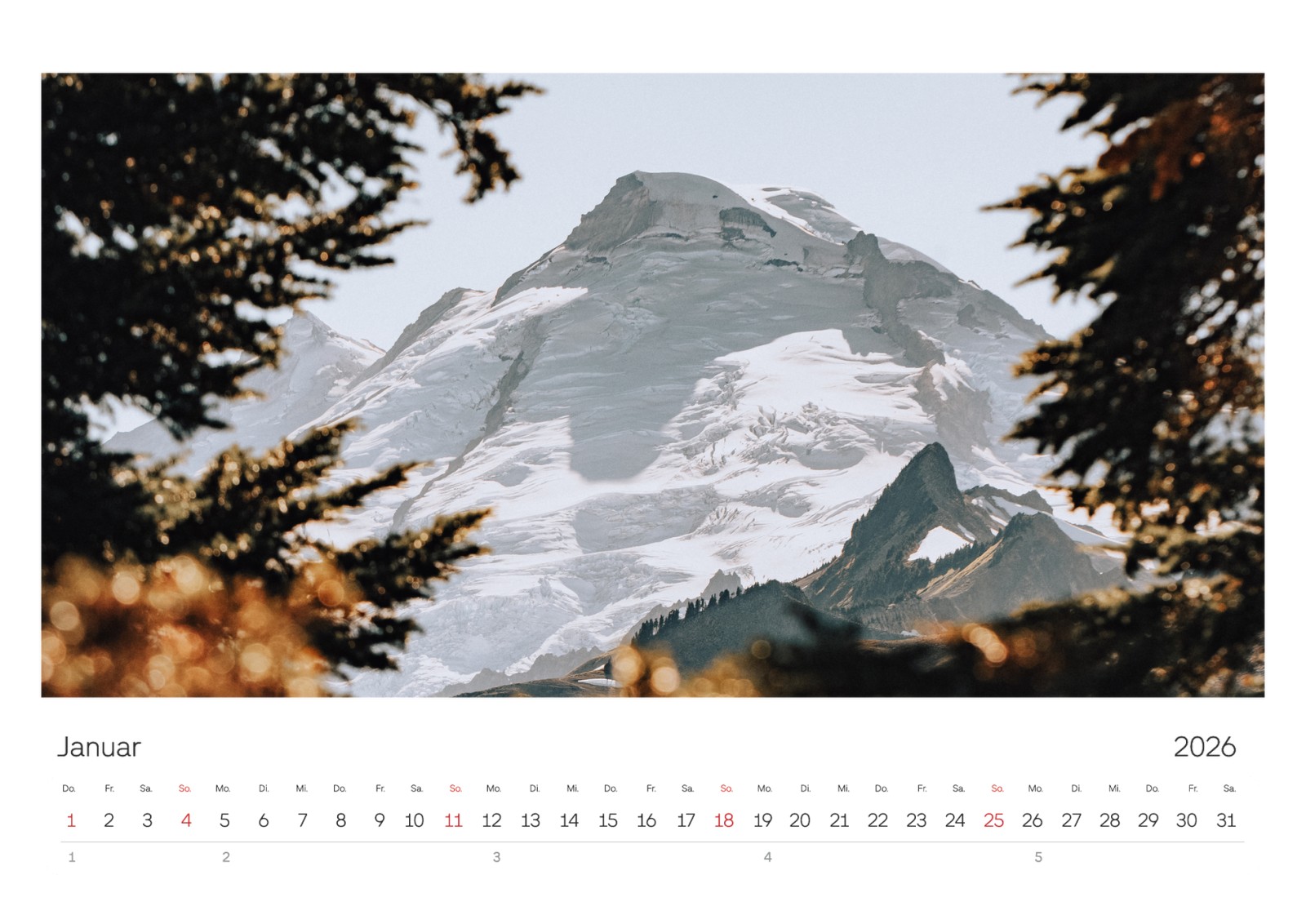 Natürlich elegant - Personalisierte Wandkalender | Optimalprint