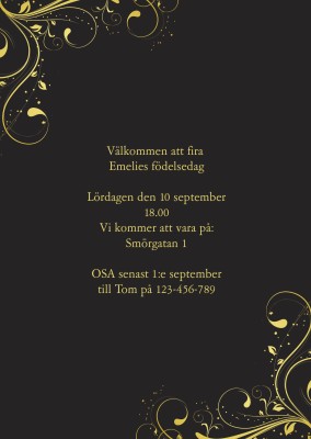 Födelsedagsinbjudan Blomsterelegans - Födelsedagsinbjudan