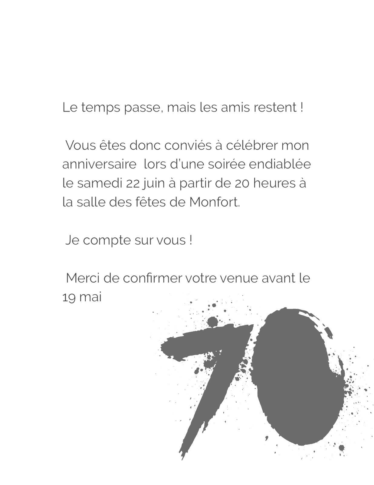 Carte D Invitation Anniversaire Touche 70 Ans Pour Homme Cartes D Invitation D Anniversaire Avec Photo Optimalprint