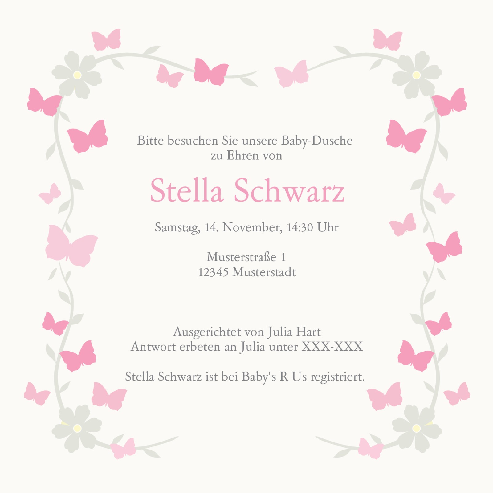 Einladungen Babyparty / Baby Shower Optimalprint