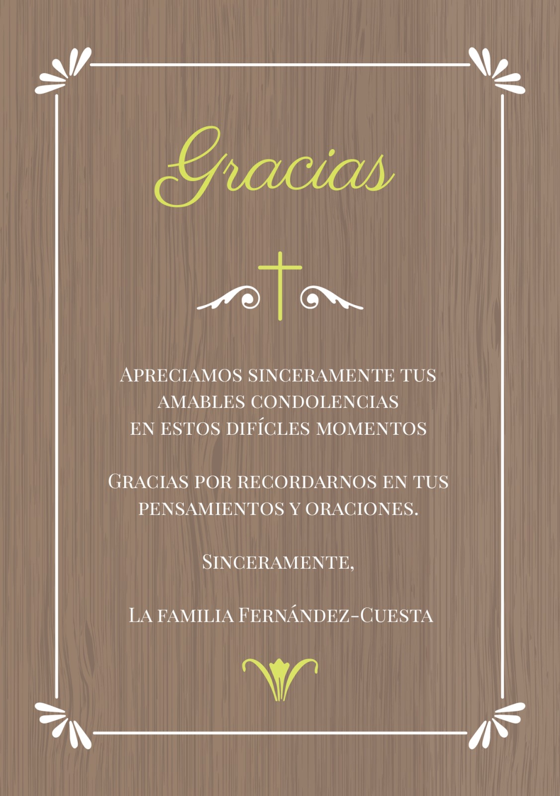 Carta De Agradecimiento Funeral