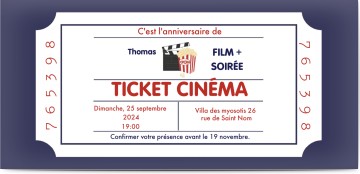 Carte D Invitation Anniversaire Place De Cinema Cartes D Invitation D Anniversaire 18 Ans Optimalprint