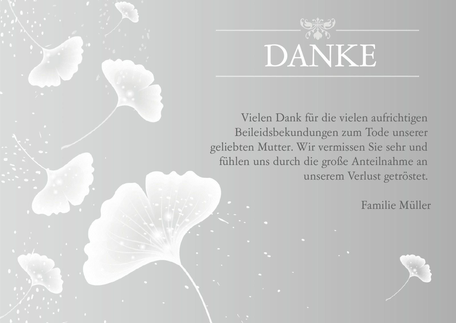 Danksagungskarten Trauer  Optimalprint