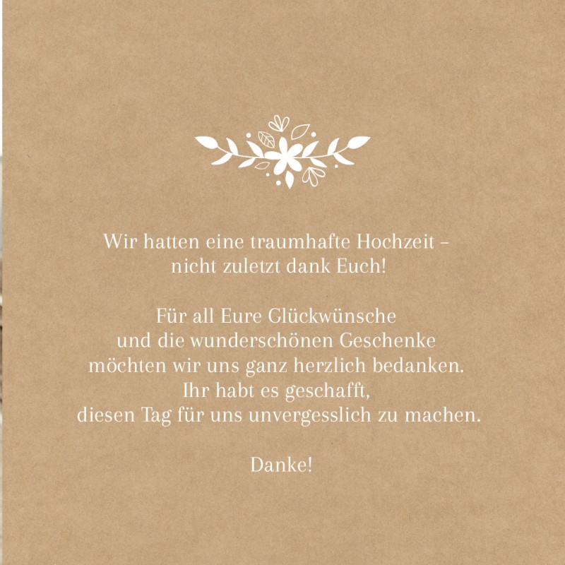 Danksagungskarten zur Hochzeit Optimalprint